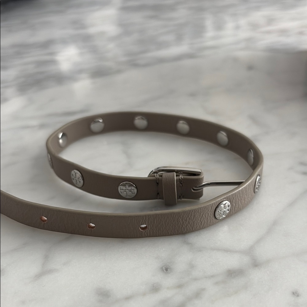 Tory Burch Tan and Silver bracelet with Modern Design